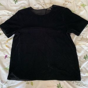 Short Sleeve Velvet Shirt